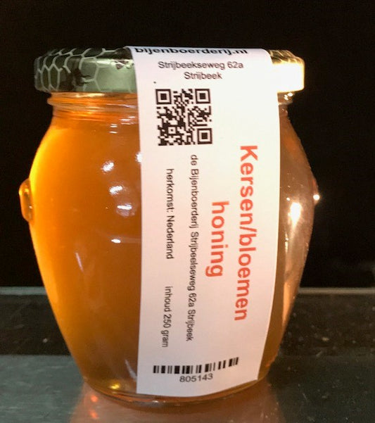 PURE KERSENBLOESEMHONING 250 GR - Artisanale Nederlandse Honing